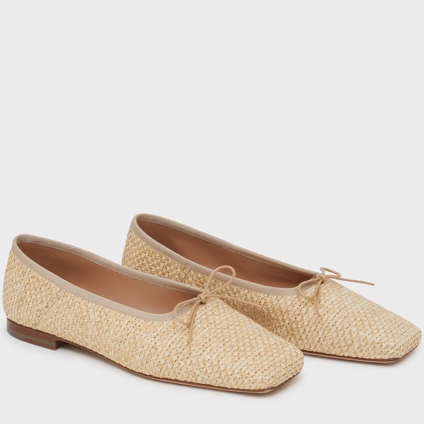 Women\'s Mansur Gavriel Square Toe Ballerina Ballet Flats Beige | AU 2948DC